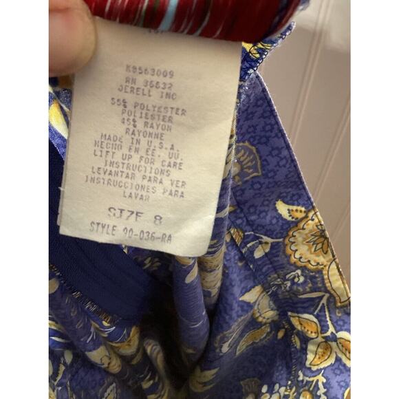 River Ridge Trading Co Maxi Shirt Size 8 Blue Yellow Flowers - Picture 8 of 8